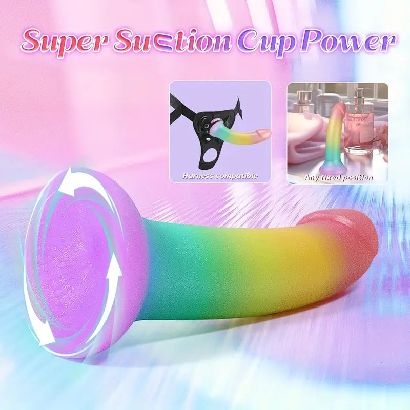 7in Liquid Silicone Soft G Spot Anal Suction Cup Dildo For Women Pleasure