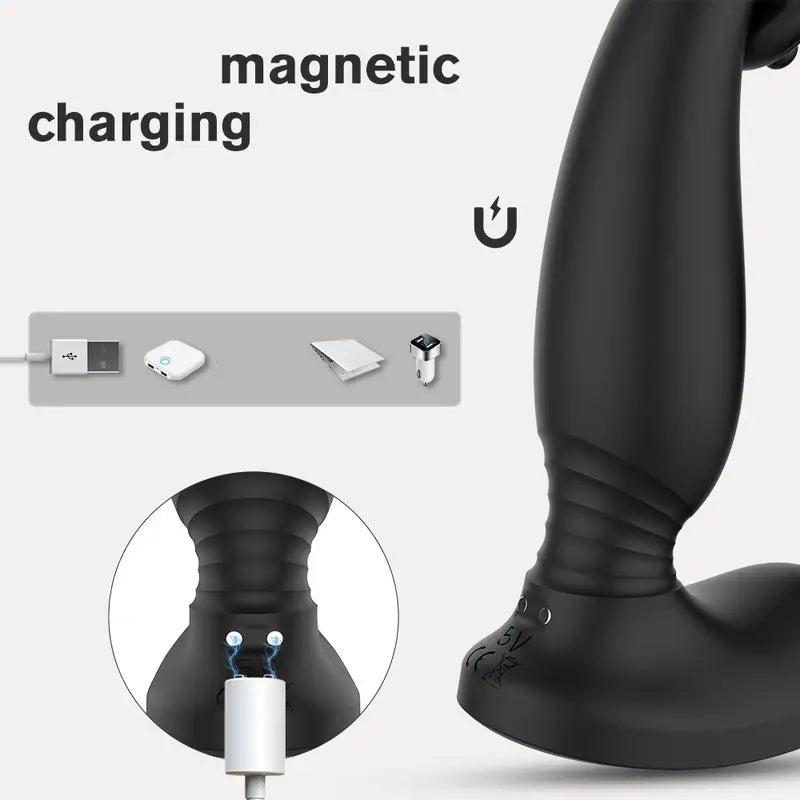 Male Massager Cock Ring Dual Motors Vibrator With 9 Vibrating Cock Ring