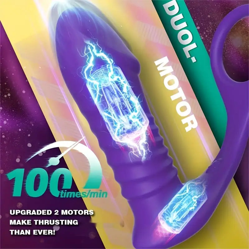 Battery-Powered Silicone Prostate Massager Anal Vibrator For Men Penis Ring