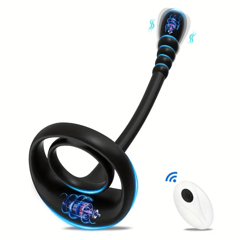 Vibrating Penis Ring Anal Plug Prostate Massage Perineal APP Control