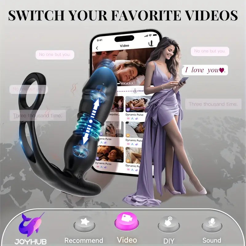 Silicone Anal Stimulator With App Control Twisting Vibration Prostate Massager