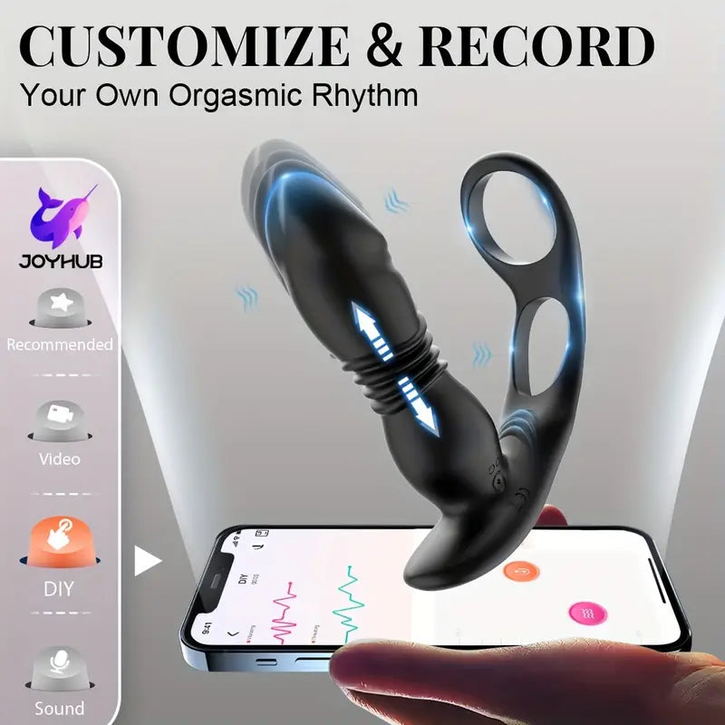 Silicone Anal Stimulator With App Control Twisting Vibration Prostate Massager
