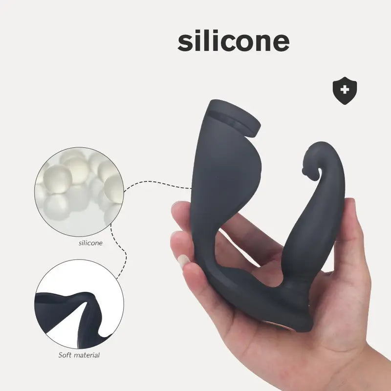 Male Massager Cock Ring Dual Motors Vibrator With 9 Vibrating Cock Ring