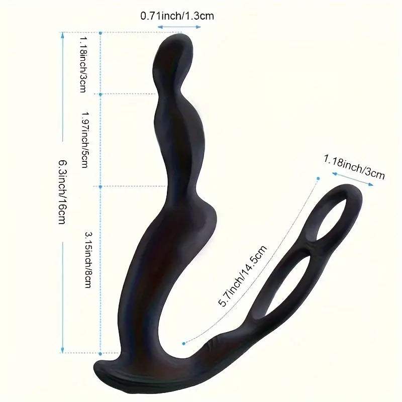 Double Penis Ring Prostate Pubic Double Point Straight Intestine Massager