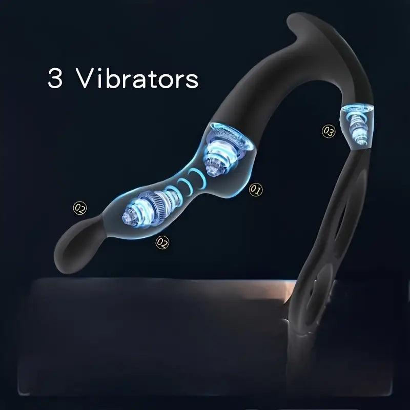 Double Penis Ring Prostate Pubic Double Point Straight Intestine Massager