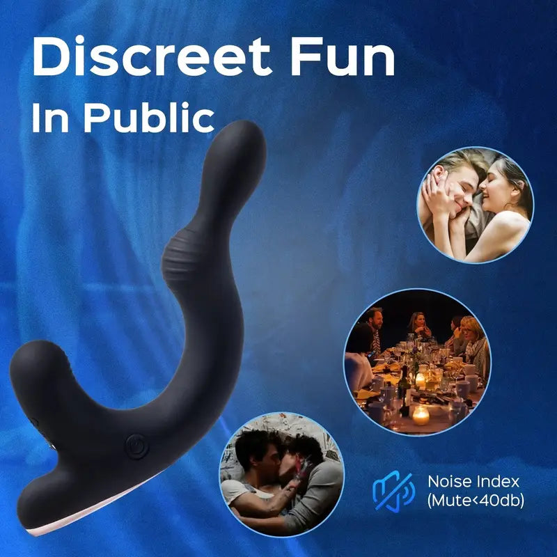 Ring-like Scrotum Holder Rocky With 9 Energetic Vibrating P-spot Butt Plug