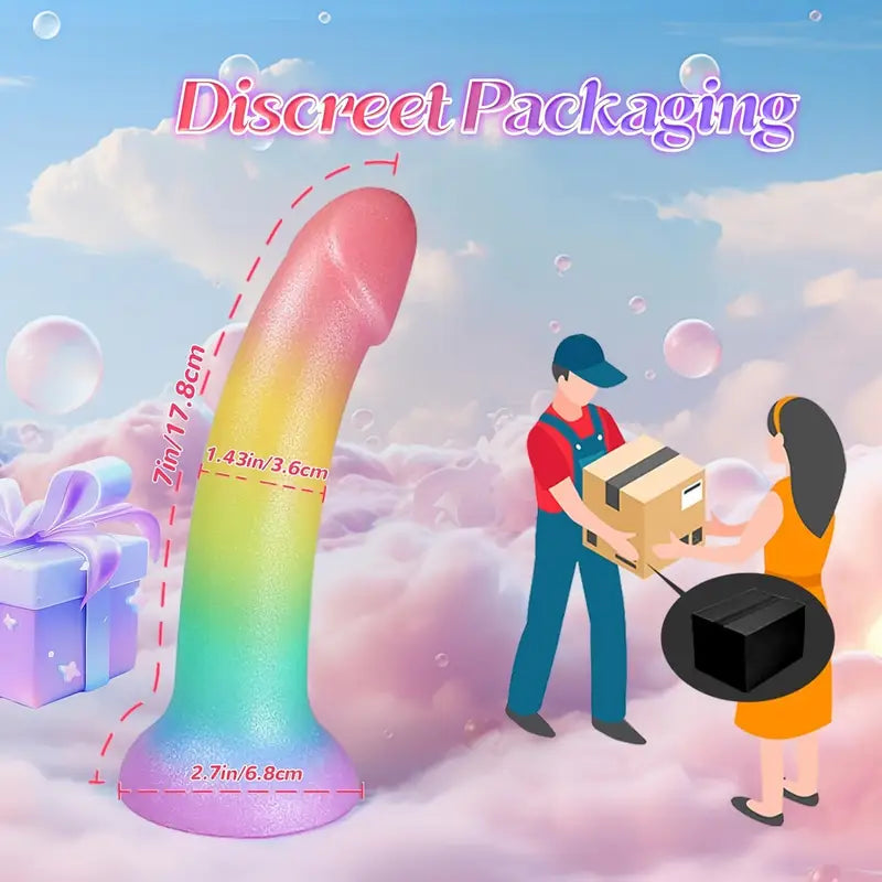 7in Liquid Silicone Soft G Spot Anal Suction Cup Dildo For Women Pleasure