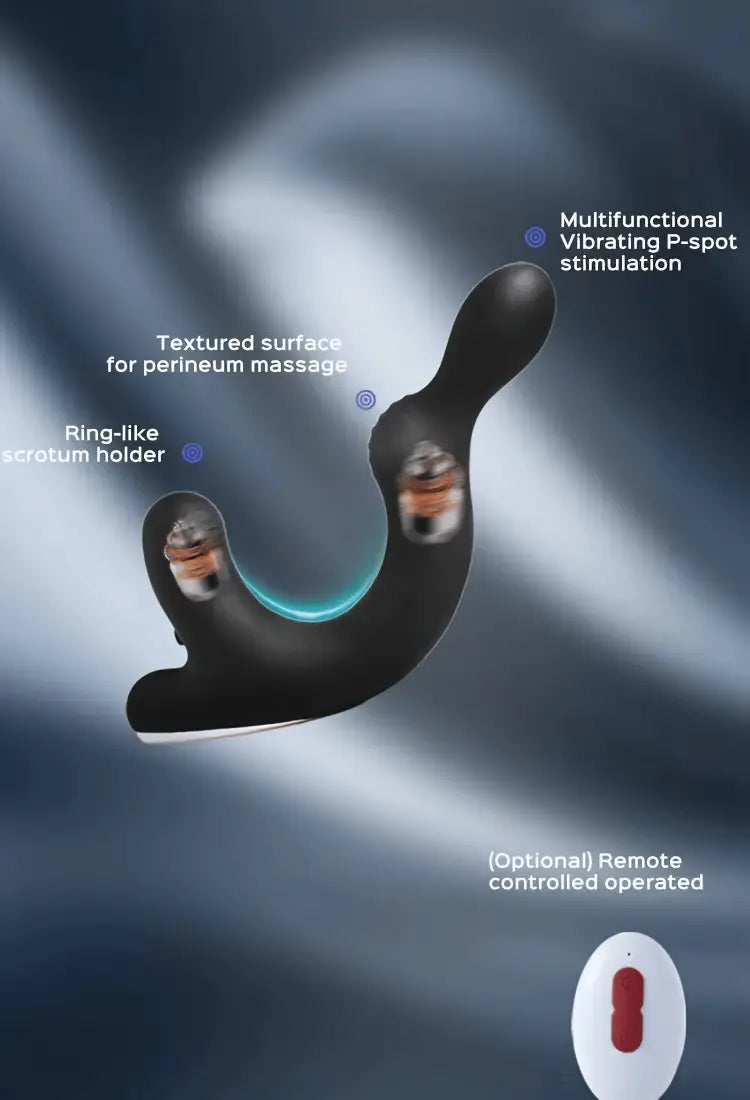Ring-like Scrotum Holder Rocky With 9 Energetic Vibrating P-spot Butt Plug