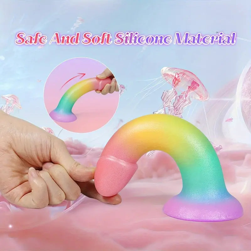 7in Liquid Silicone Soft G Spot Anal Suction Cup Dildo For Women Pleasure