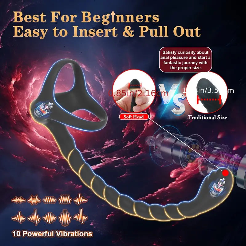 4-in-1 Prostate Massager For Men Multifunctional Anal Toy With Vibrating Ring