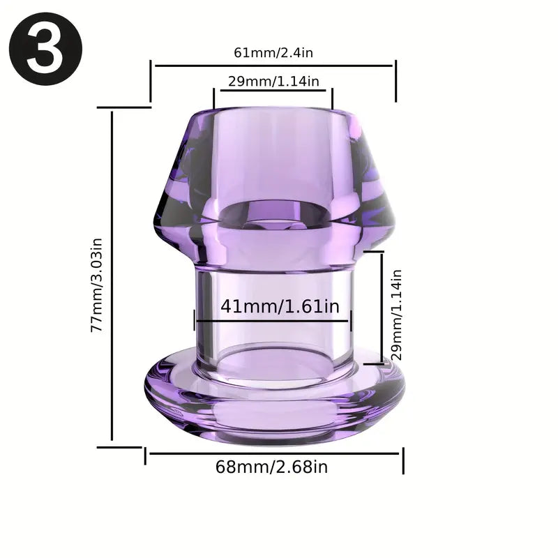 4pcs Purple Jelly Hollow Anal Plugs 4 Sizes Tunnel Expanders For Adults