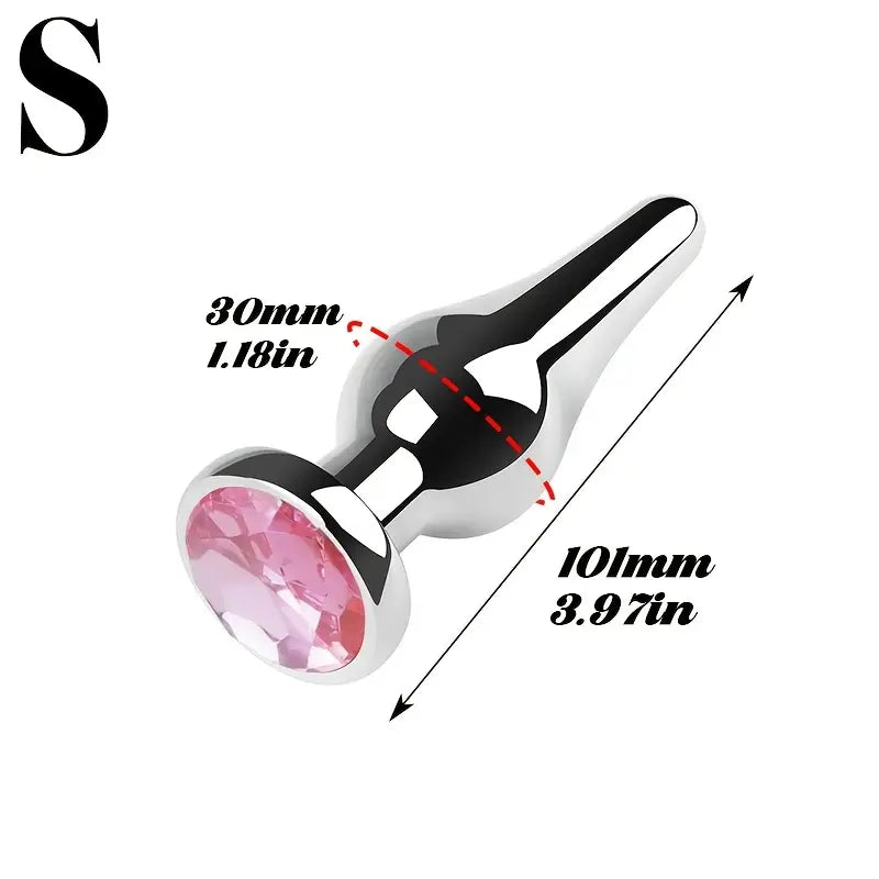 Tapered Anal Plug Trainer Kit Metal Jeweled Fetish Jewelry Butt Plug