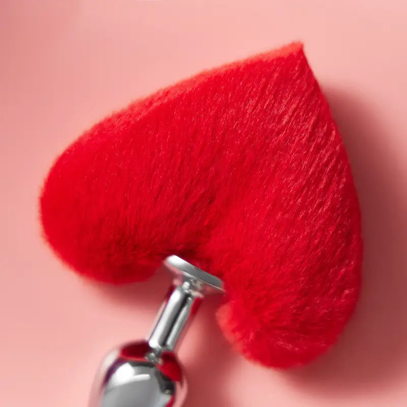 Soft Cute Heart Shaped Pom Anal Plug Adult Sexual Toy For Men