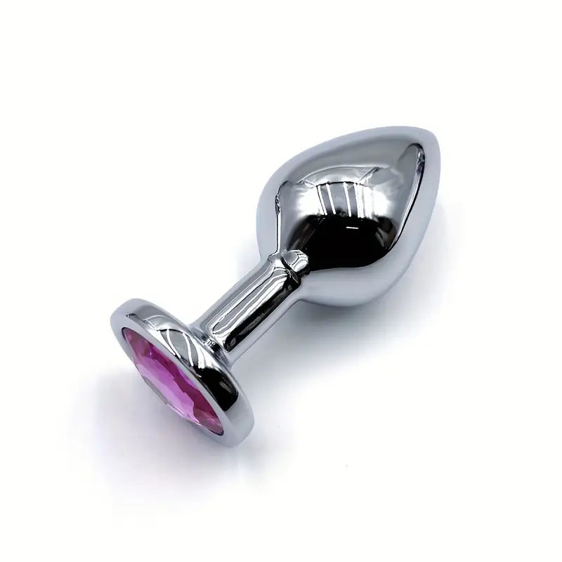 BDSM Metal Anal Plug With Gem Base For Beginner To Expert G-spot
