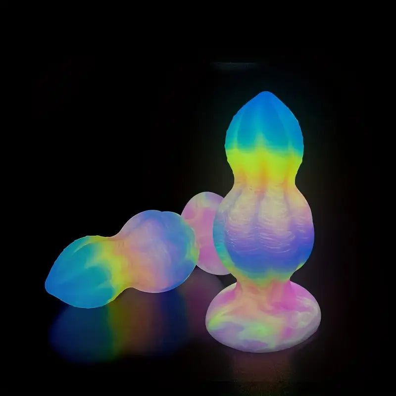 Colorful Luminous Silicone Toy Adult Anal Plug Sex Toy Suitable For Men