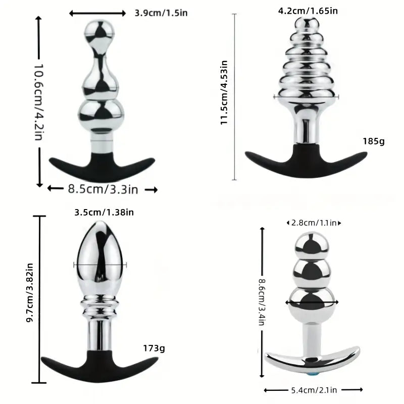 Anchor T-Shaped Base Removable Design Metal Anal Butt Plug
