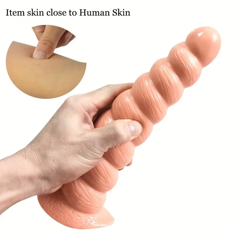 PVC Waterproof Non-Latex Anal Plug Vaginal Penetrator With Beads