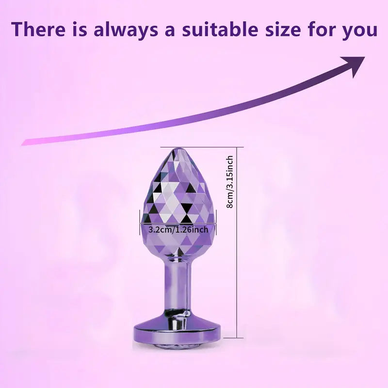 Luxury Geometric Diamond Design Reusable Durable Metal Anal Plug