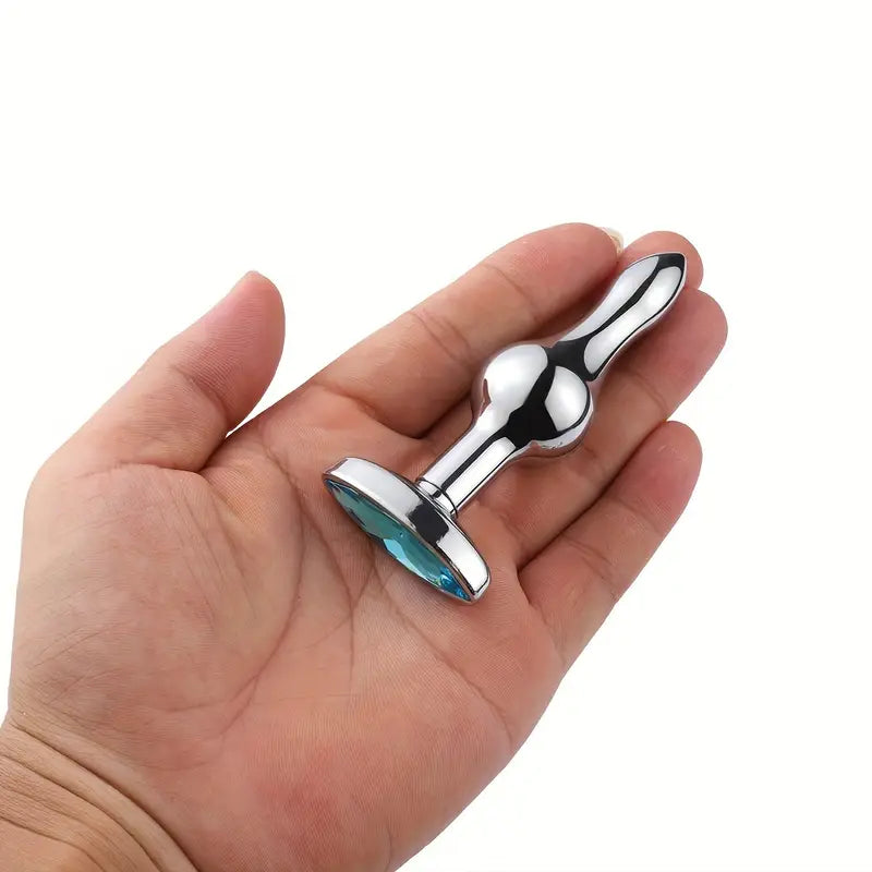 Metal Outdoor Jewel Base Butt Plug Sex Massager G-point Sex Toy Dildo