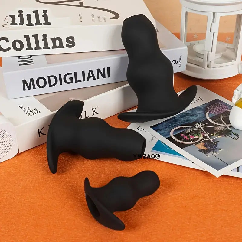 Silicone Anal Plug Dilator Toy Hollow Peep Design Narrow Flared Base