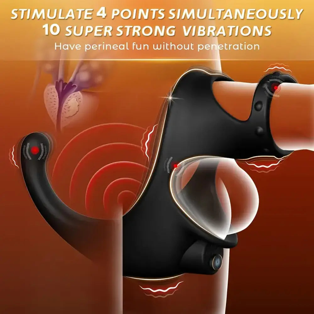 Vibrating Cock Ring Anal Vibrator With Removable Bullet Butt Plug Sex Toy