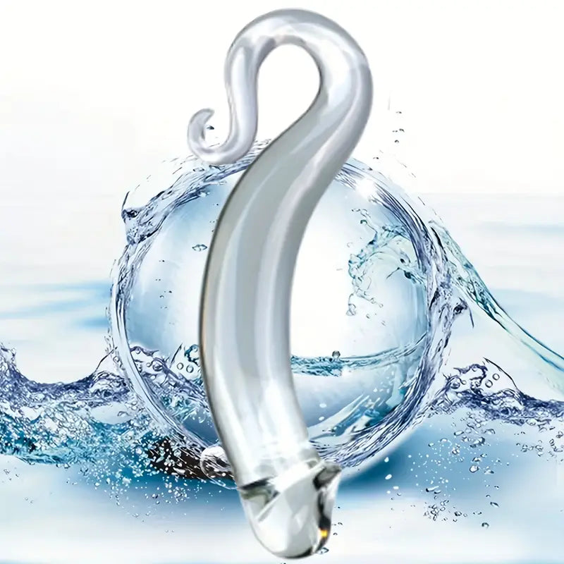 6.89in Crystal Glass Pleasure Wand Dildo Penis Glass Dildo Anal Butt Plug