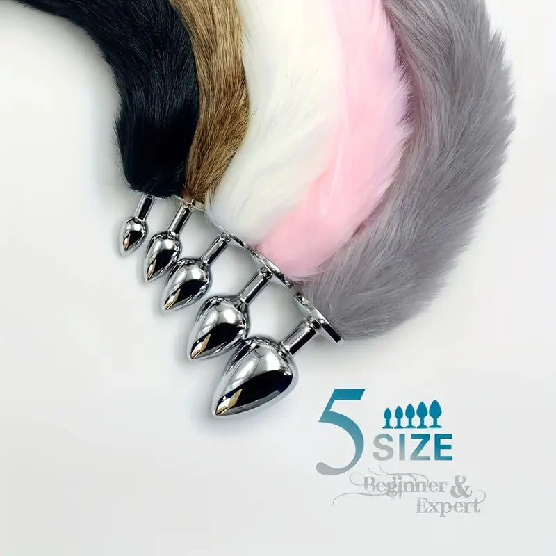 BDSM Five Sizes Dog Tail Anal Plug Animal Tail For Role-playing Sex Games