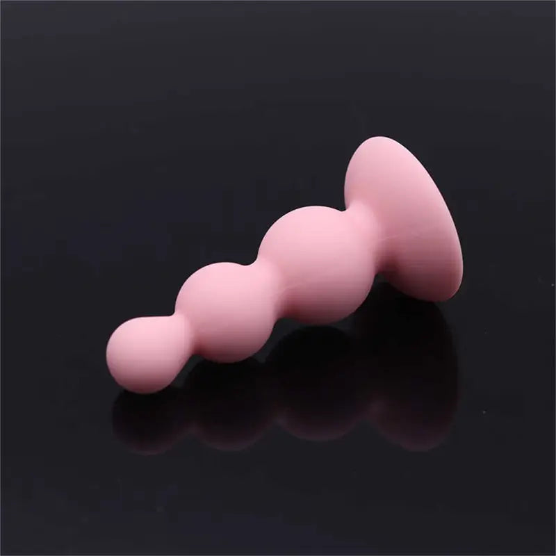 Pink Silicone Anal Plug With Gem Base Smooth Curved Design Butt Plug