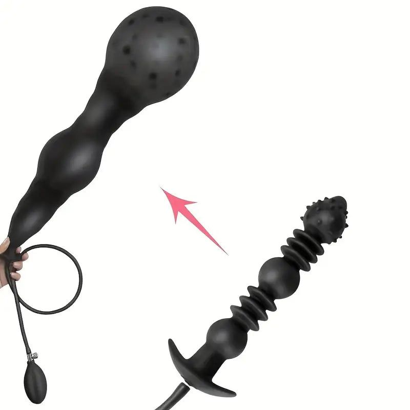 Inflatable Spike Anal Dildo Ass Plug Silicone Extended Anal Plug Ass Sex Toy
