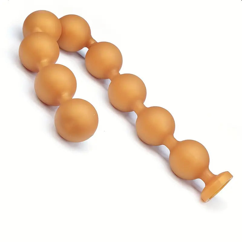 9 Balls Liquid Silicone Anal Beads Soft Butt Plug Colon/Prostate Massage