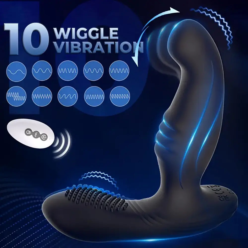 Finger-like Wiggle Prostate Massager Dual Vibrating Anal Vibrator