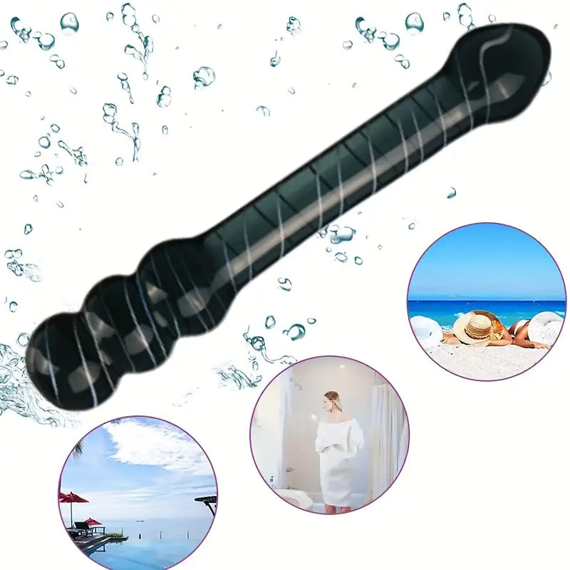 7.87in Elegant Double-Ended Crystal Glass Dildo Wand Smooth Stimulator