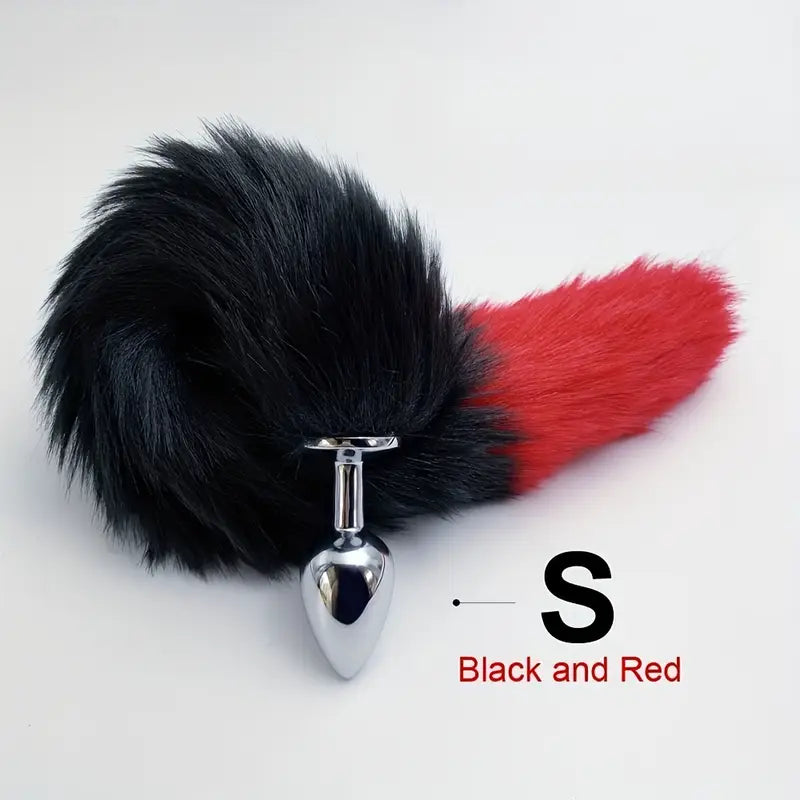 BDSM Five Sizes Faux-Fur Dog Tail Anal Plugs For Role-Playing Games
