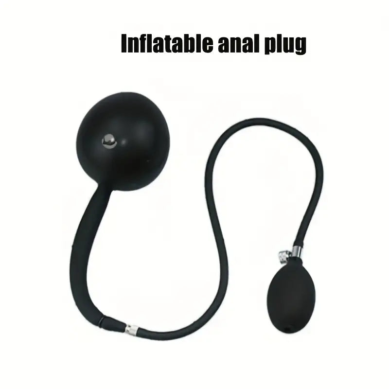 Liquid Silicone Inflatable Anal Plug With Rolling Ball Inflatable Anal Plug