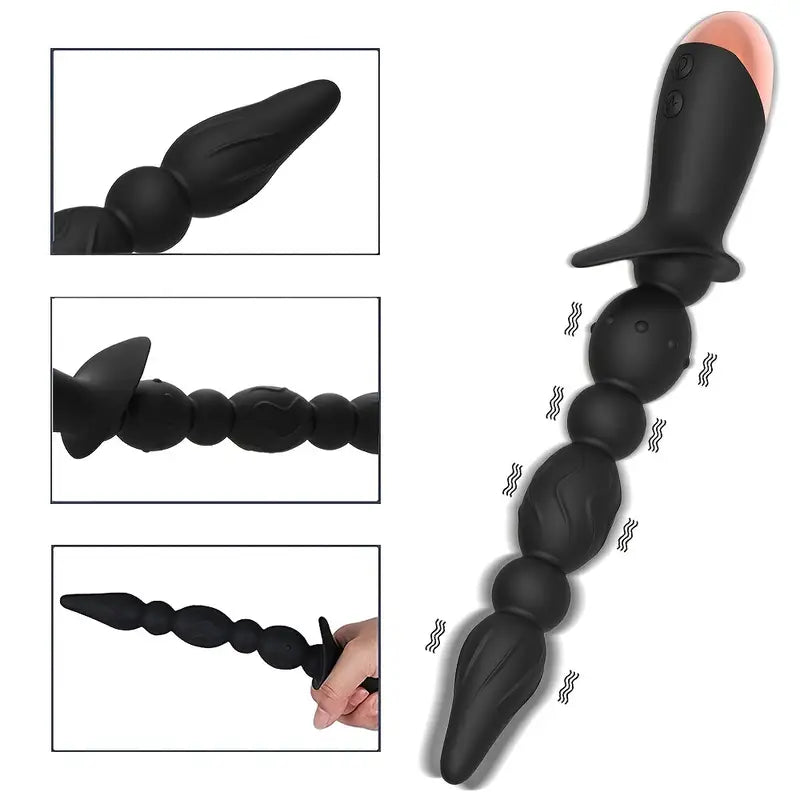Vibrating Prostate Massager With 10 Modes Silicone Anal Vibrator