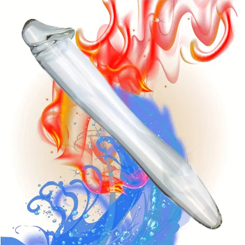 7.87in Double-Ended Anal Plug Dildo Crystal Glass Pleasure Wand Dildo