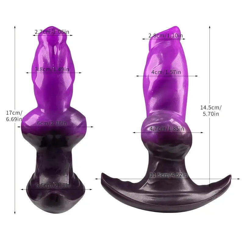 Fluid Silicone Inflatable Anal Plug Double Egg Monster Knot Fantasy Dildo