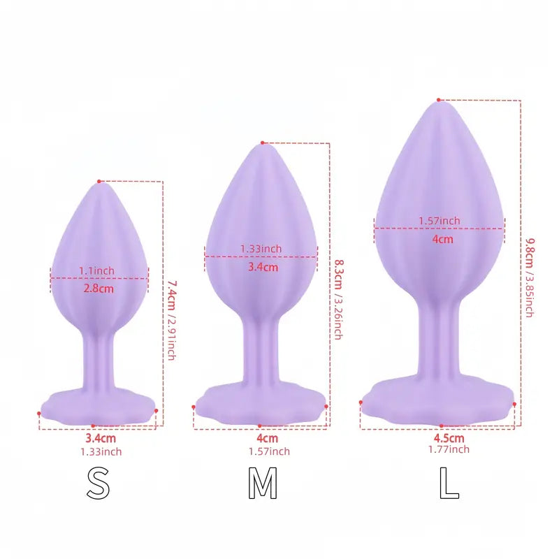 Three-piece Diamond Jewelry Decorated Anal Training Butt Plug