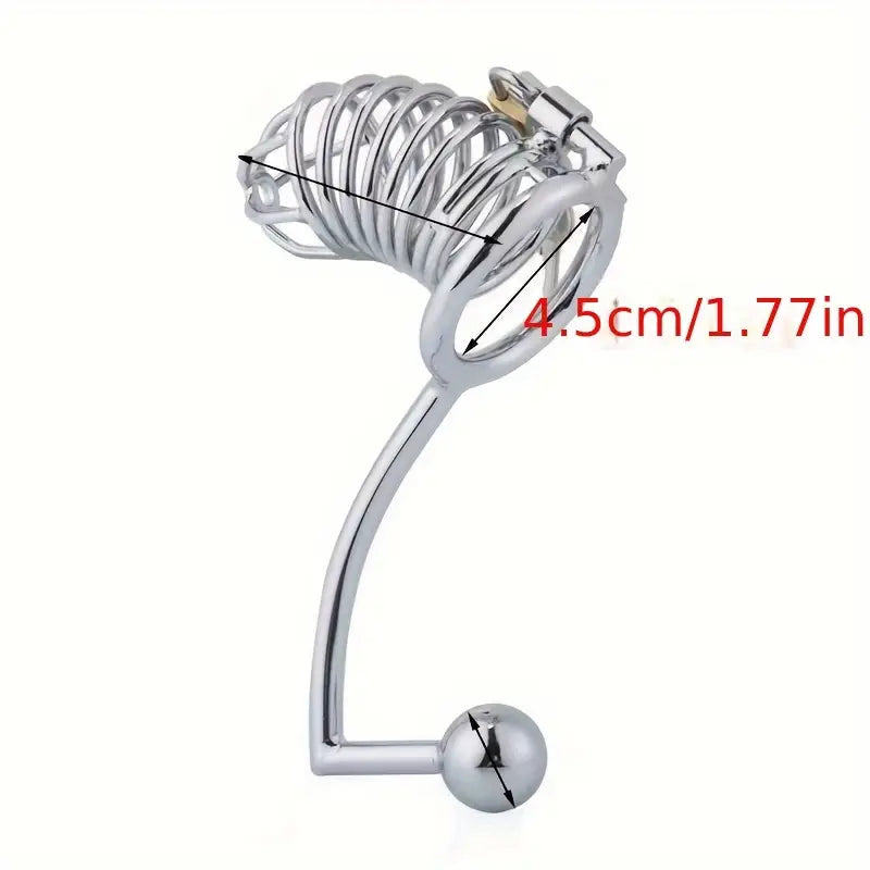 Erotic Toy Kit Anal Plug Metal Chastity Cage Urethral Lock Anal Hook