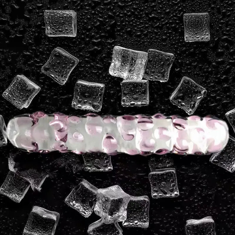 Unisex Transparent Spiked Glass Butt Plug With Geometric Bubbles Design