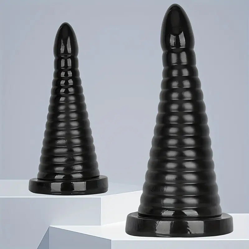 Black PVC Anal Plug Adult Male Arousal Aid For Intimate Accessory