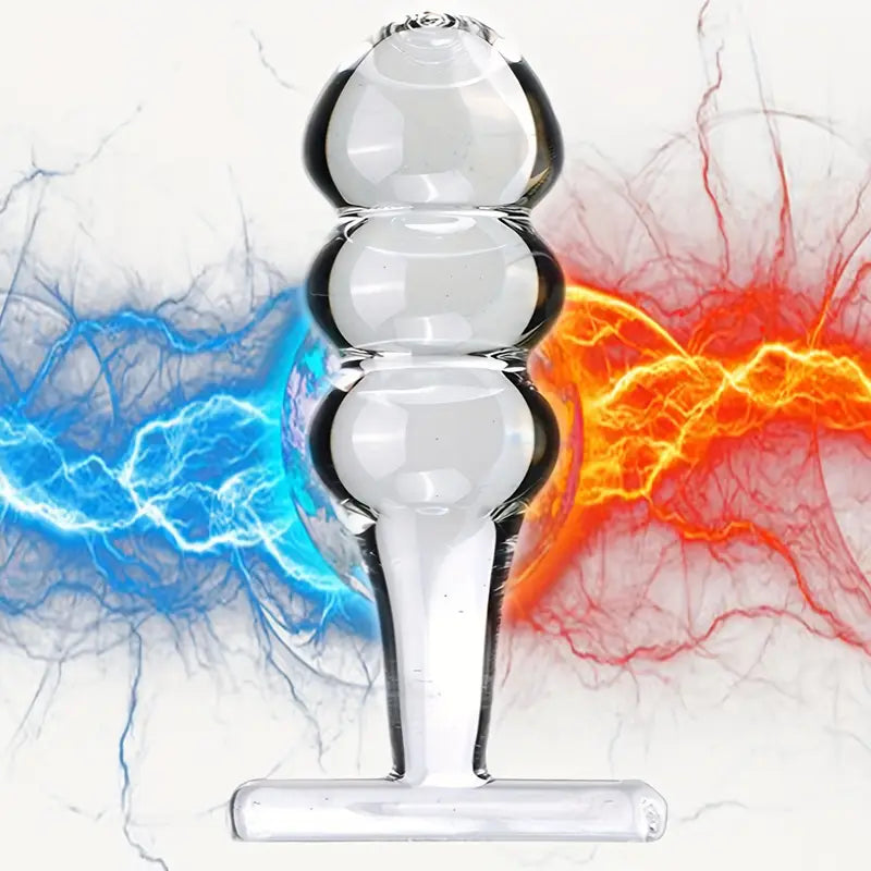 Crystal Glass Anal Plug Clear Glass G-spot Massager Anal Expander