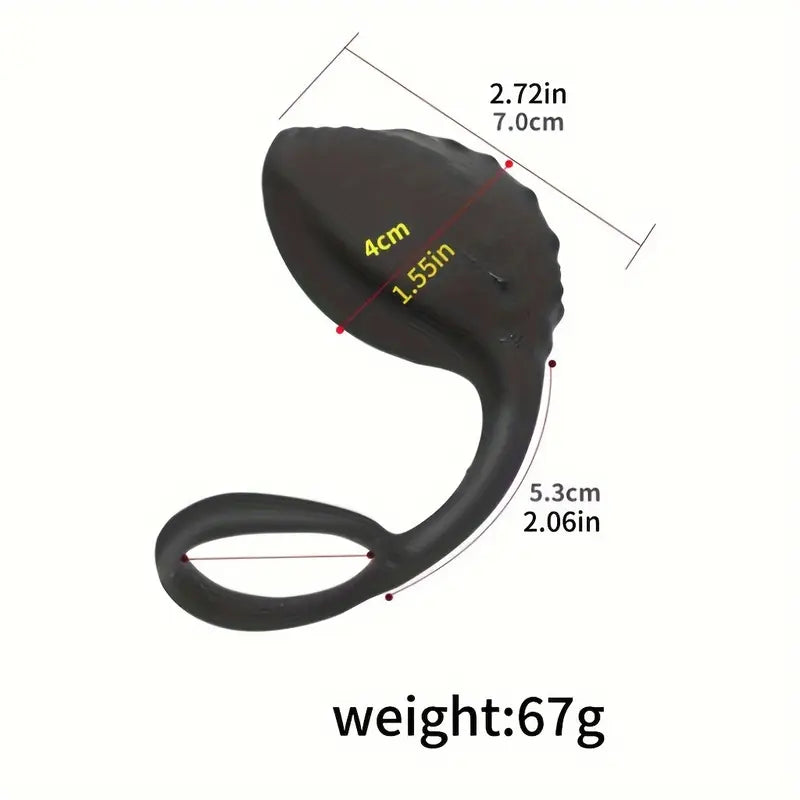 Silicone Anal Plug With Loop Sex Toy 2-in-1 Male Cock Ring Pull Tab