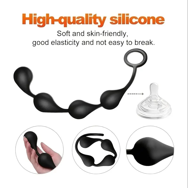 Silicone Anal Beads Ass Plug Flexible Anal Plug Anal Trainer Anal Chain