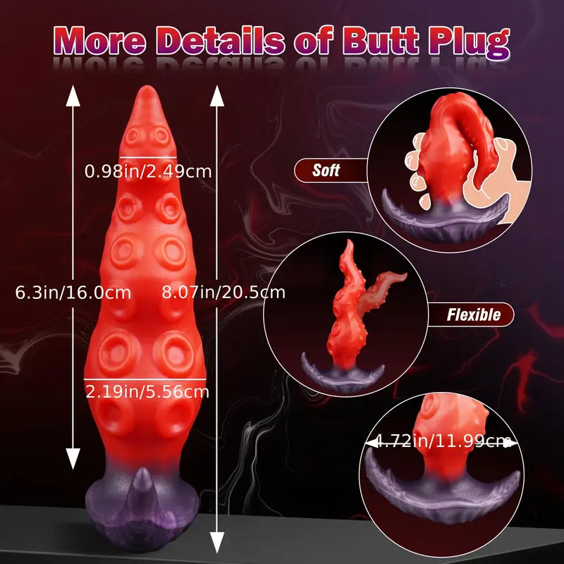 Wearable Fantasy Tentacle Anal Plug Silicone Monster Prostate Massager