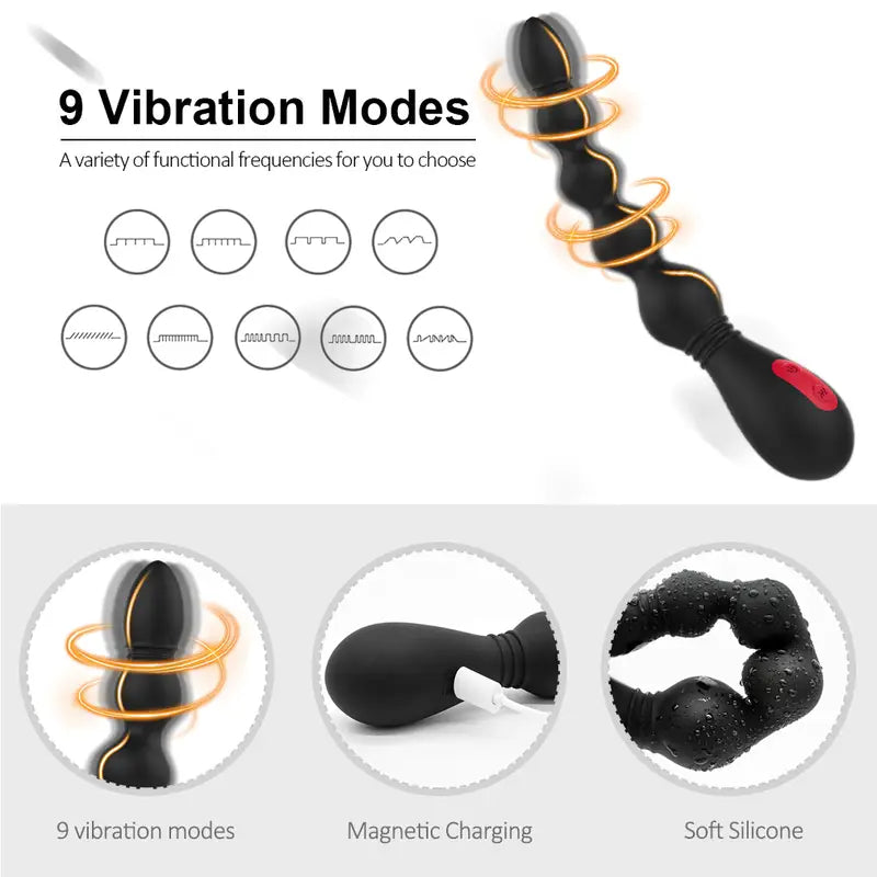 Vibrating Anal Beads Plug Flexible Silicone Anal Butt Plug For Couple