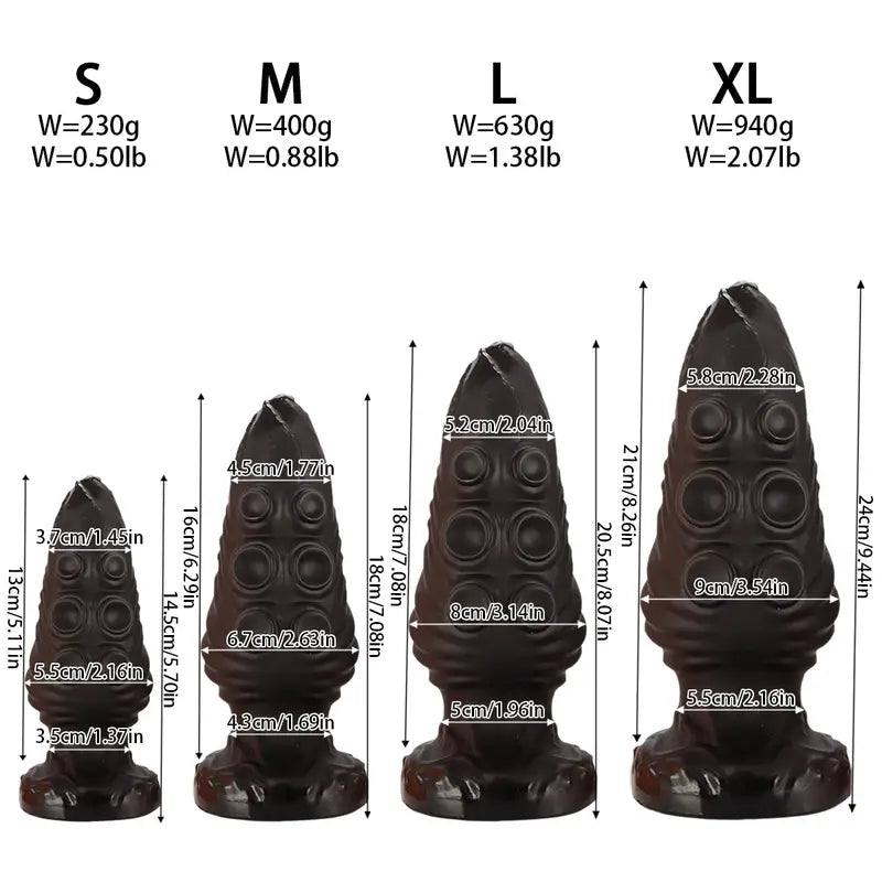 Black Octopus Anal Plug PVC Big Butt Plug Anal Sex Toy For Women