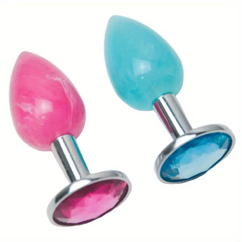 Colorful Water Diamond Metal Anal Plug For Couples For Foreplay Intimacy