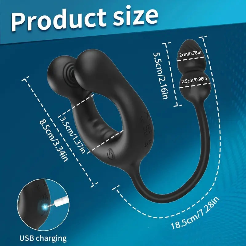 10 Vibrating Thrusting Modes Silicone Prostate Butt Plug With Cock Ring