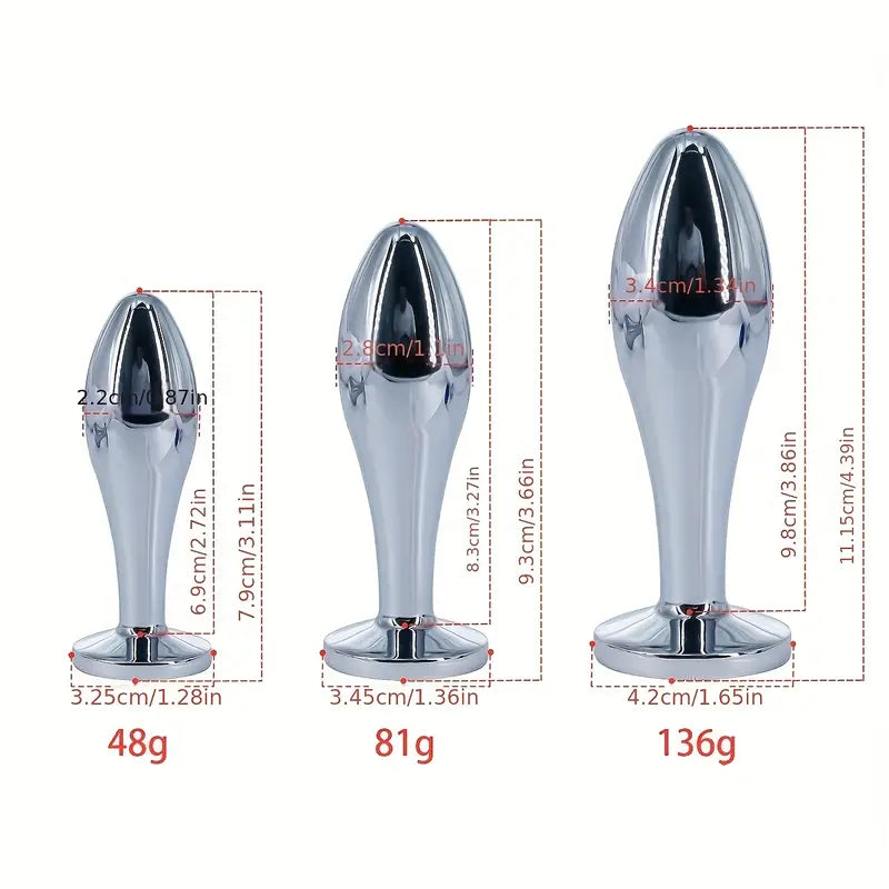 Crystal Diamond Adlut Safety Metal Water Drip Shape Butt Plug Sex Toy
